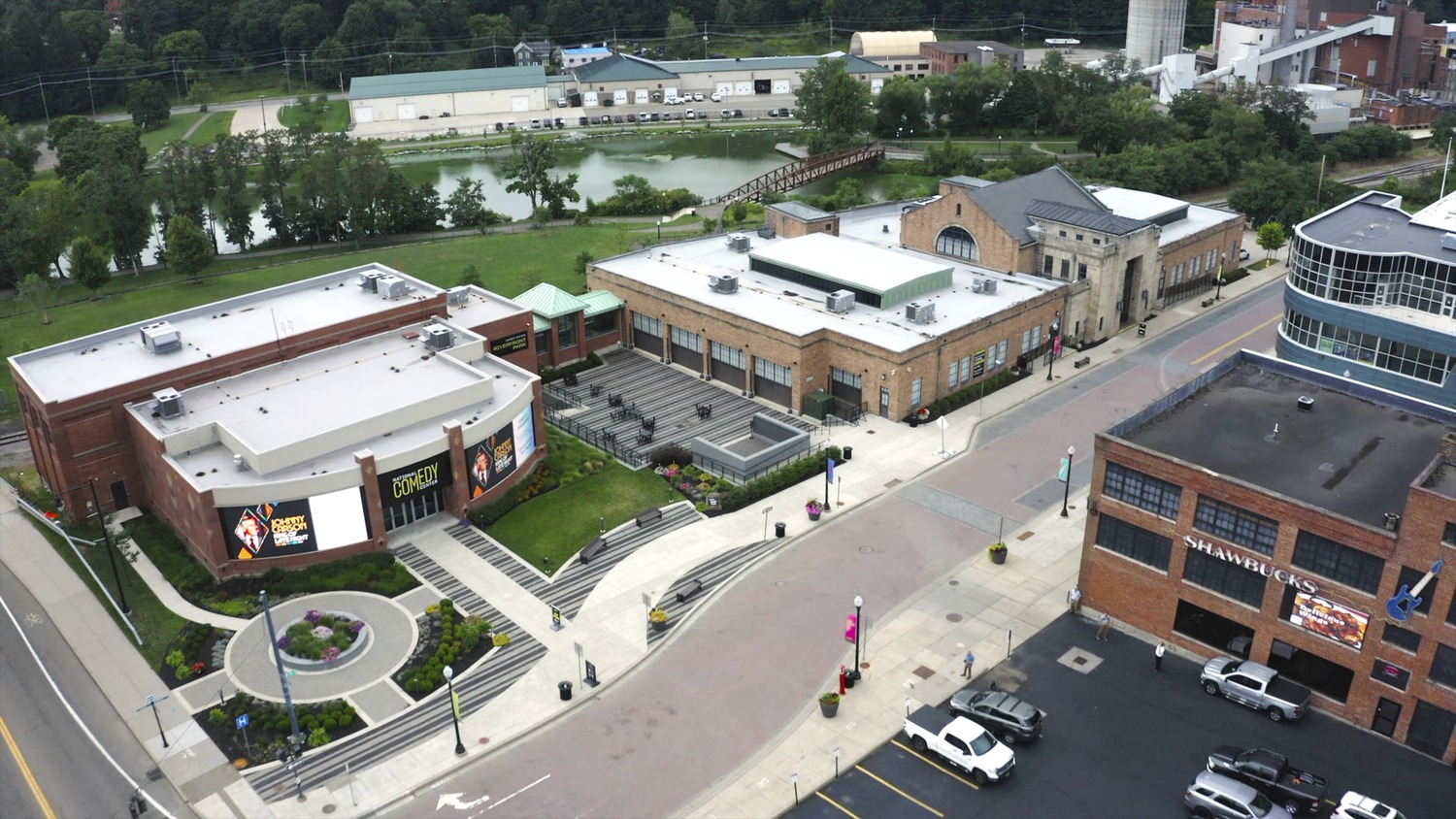 An aerial view of the CPL Jamestown office location