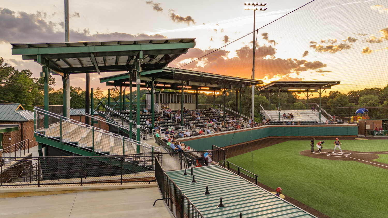 Hunter green aesthetic at McCrary Baseball Park