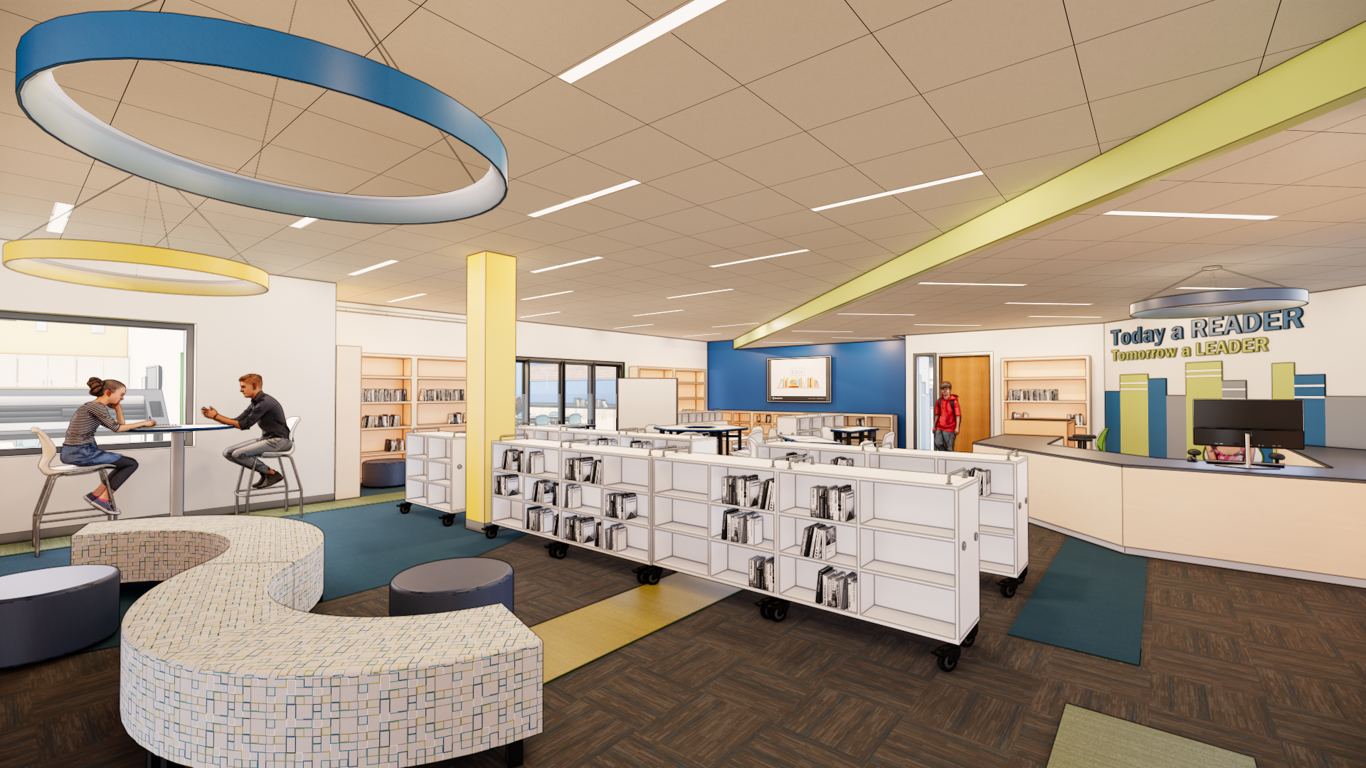 a rendering of a library design