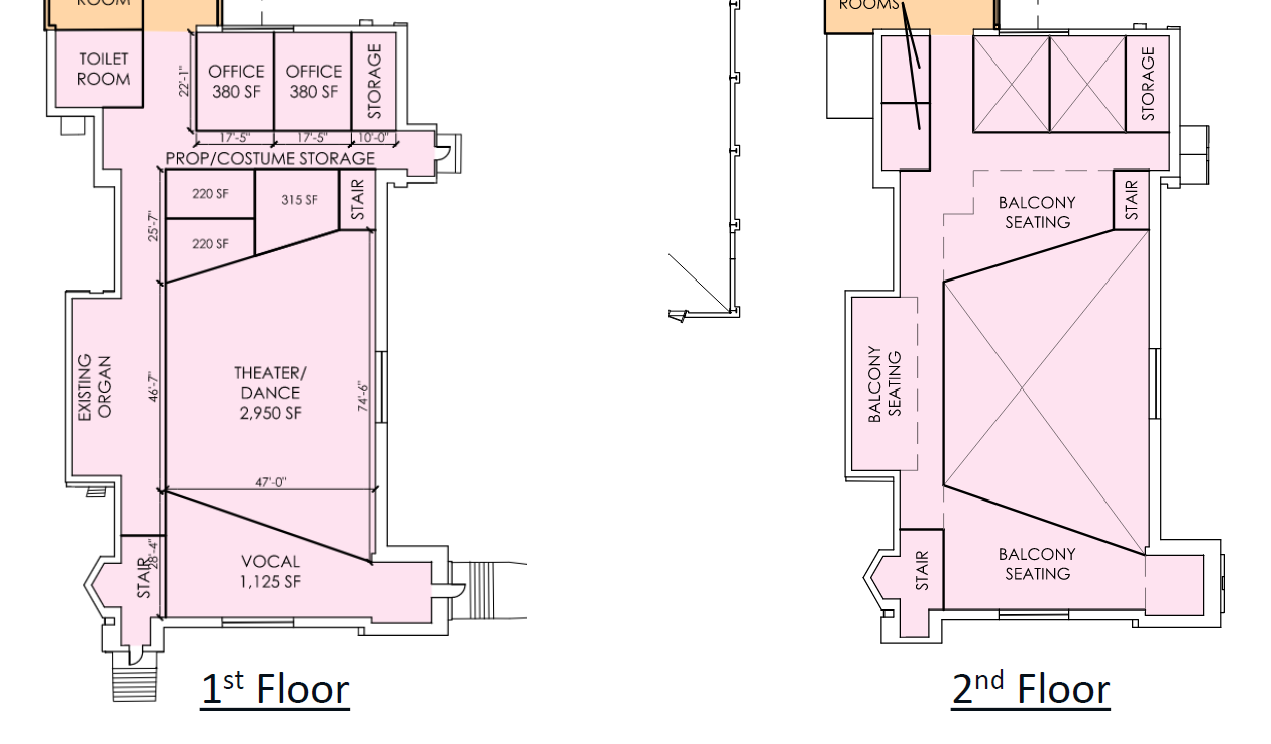 Ossining UFSD's theater floor plan adaptive reuse