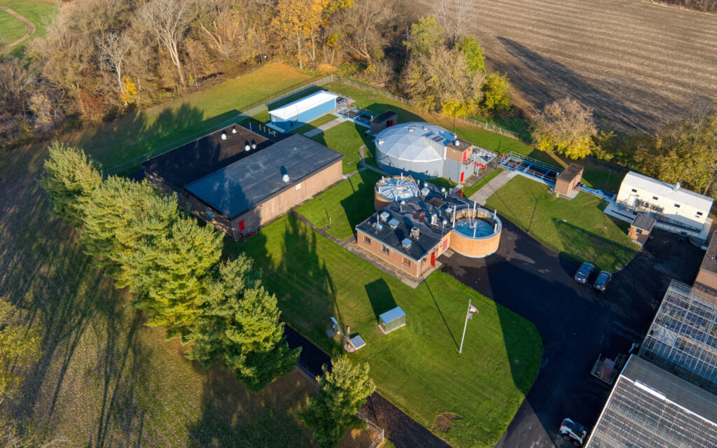 Drone view of Village of Akron Wastewater Treatment Plant