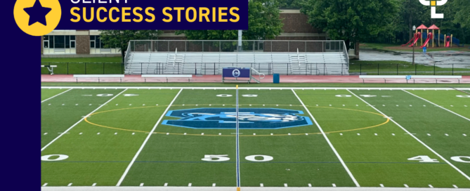 Image is a graphic that reads CPL Client Success Stories. There's a picture of an athletic field and then at the bottom it reads "Suffern Central School District"