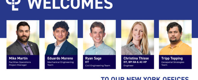 A graphic showing the headshots of Mike Martin, Eduardo Moreno, Ryan Sage, Christina Thisse and Tripp Toping, welcoming them to CPL's New York offices.