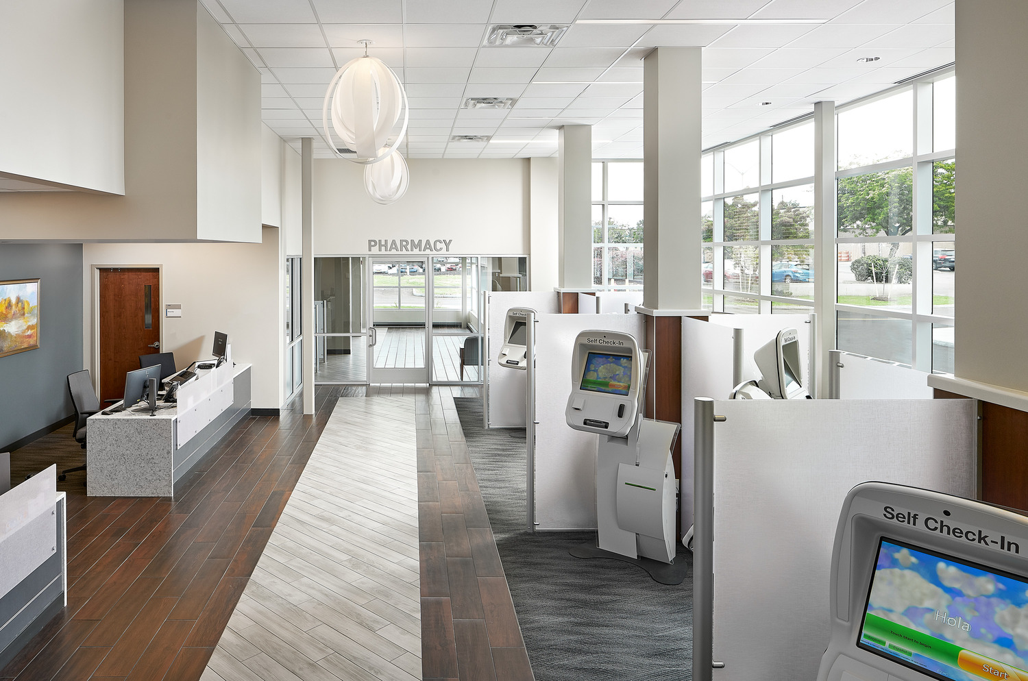 A check in area at Rochester Regional Hospital Riedman building.
