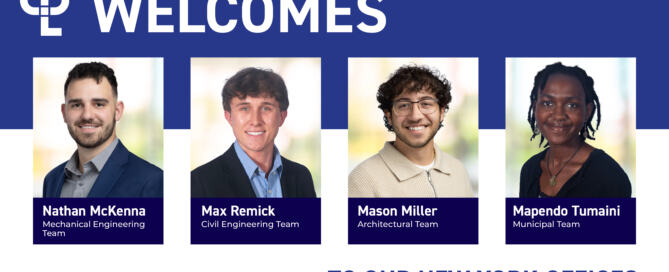 A graphic showing the headshots of Nathan McKenna, Max Remick, Mason Miller and Mapendo Tumaini, welcoming them to CPL's New York offices.