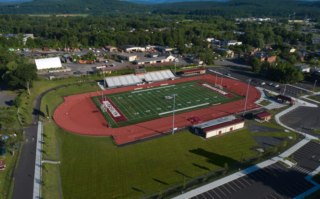 City of Kingston Dietz Stadium and the surrounding area from above.