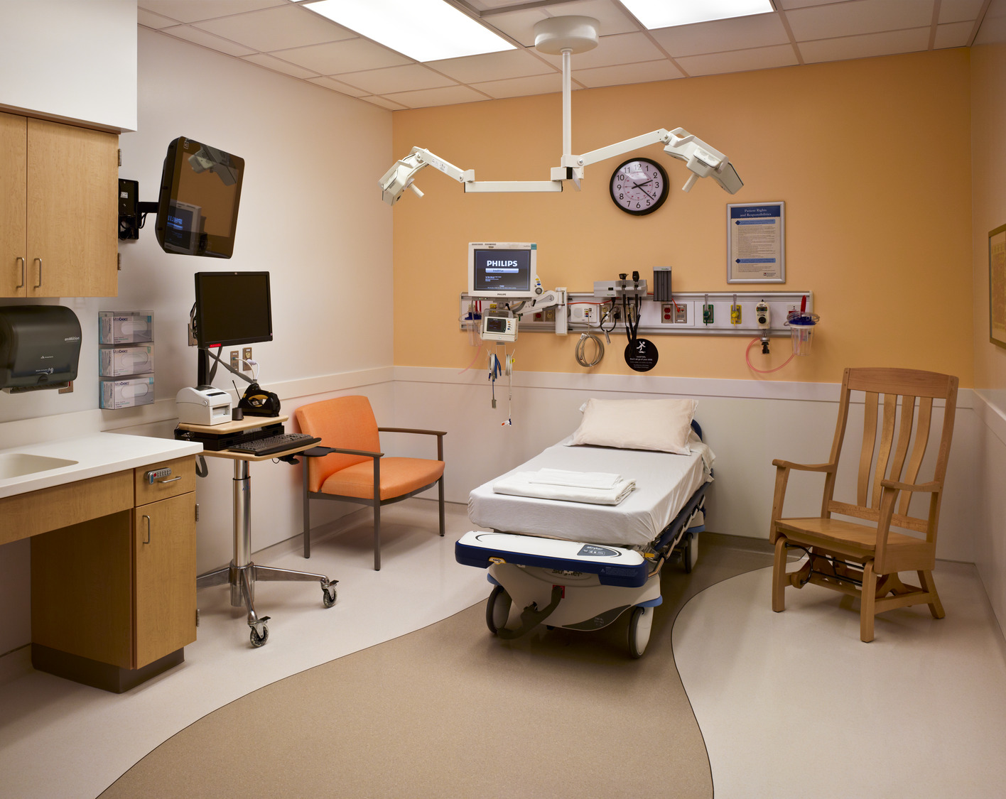 Interior of a medical examination room at Nationwide Children's Hospital