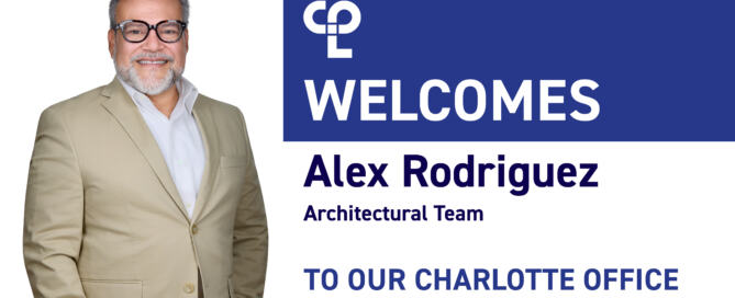 A graphic showing the headshot of Alex Rodriguez, welcoming him to CPL's Charlotte office.