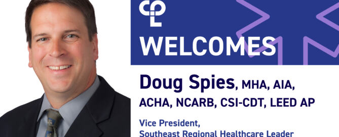 A graphic showing the headshot of Doug Spies, welcoming them to the CPL Healthcare team.