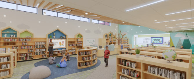 A rendering of the library for Onteora County School District