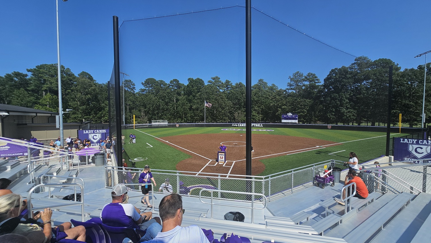 View of Dellinger Park Softball Complex from bleechers